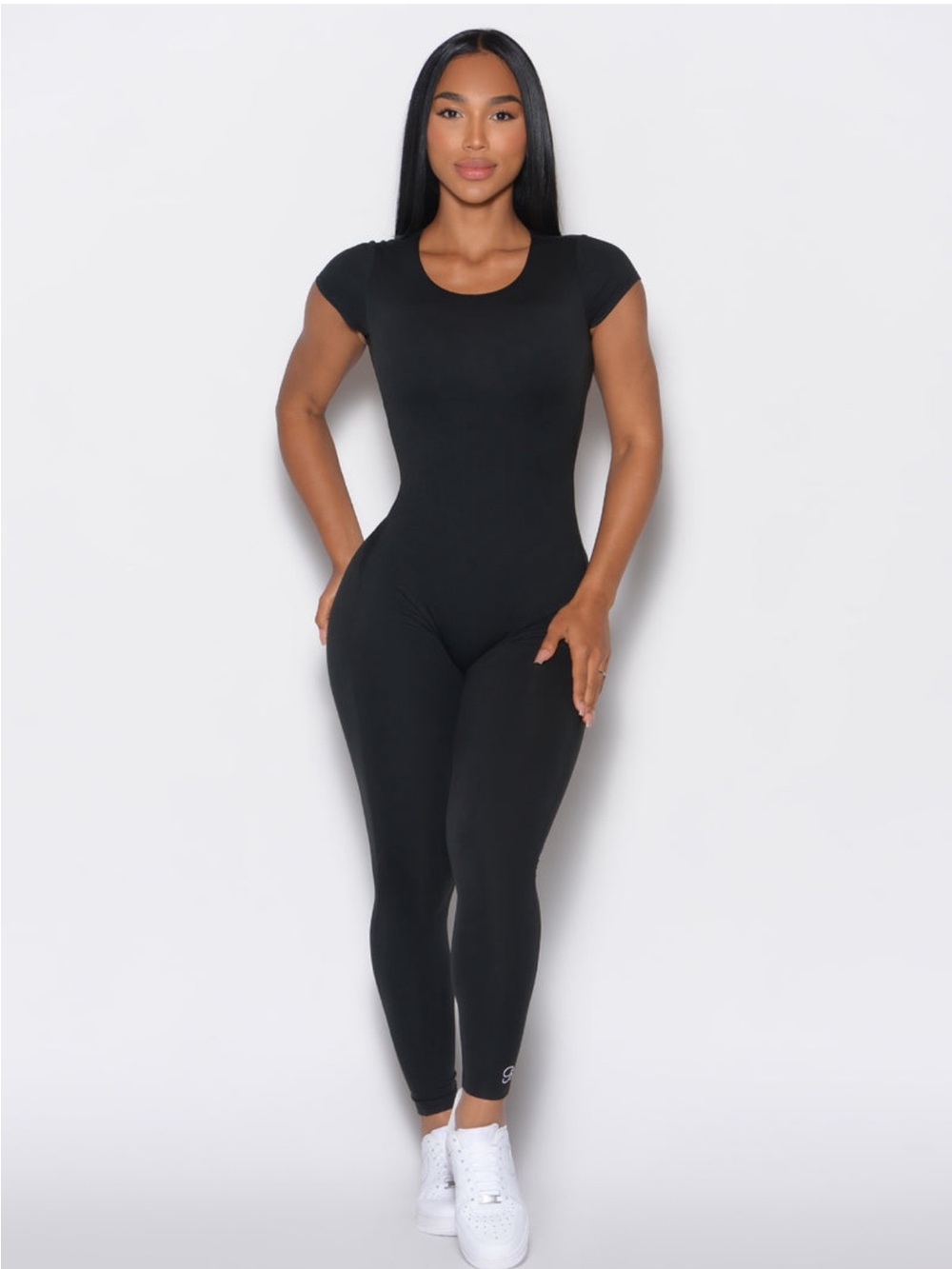 Bombshell Sportswear Black Short-Sleeve Jumpsuit